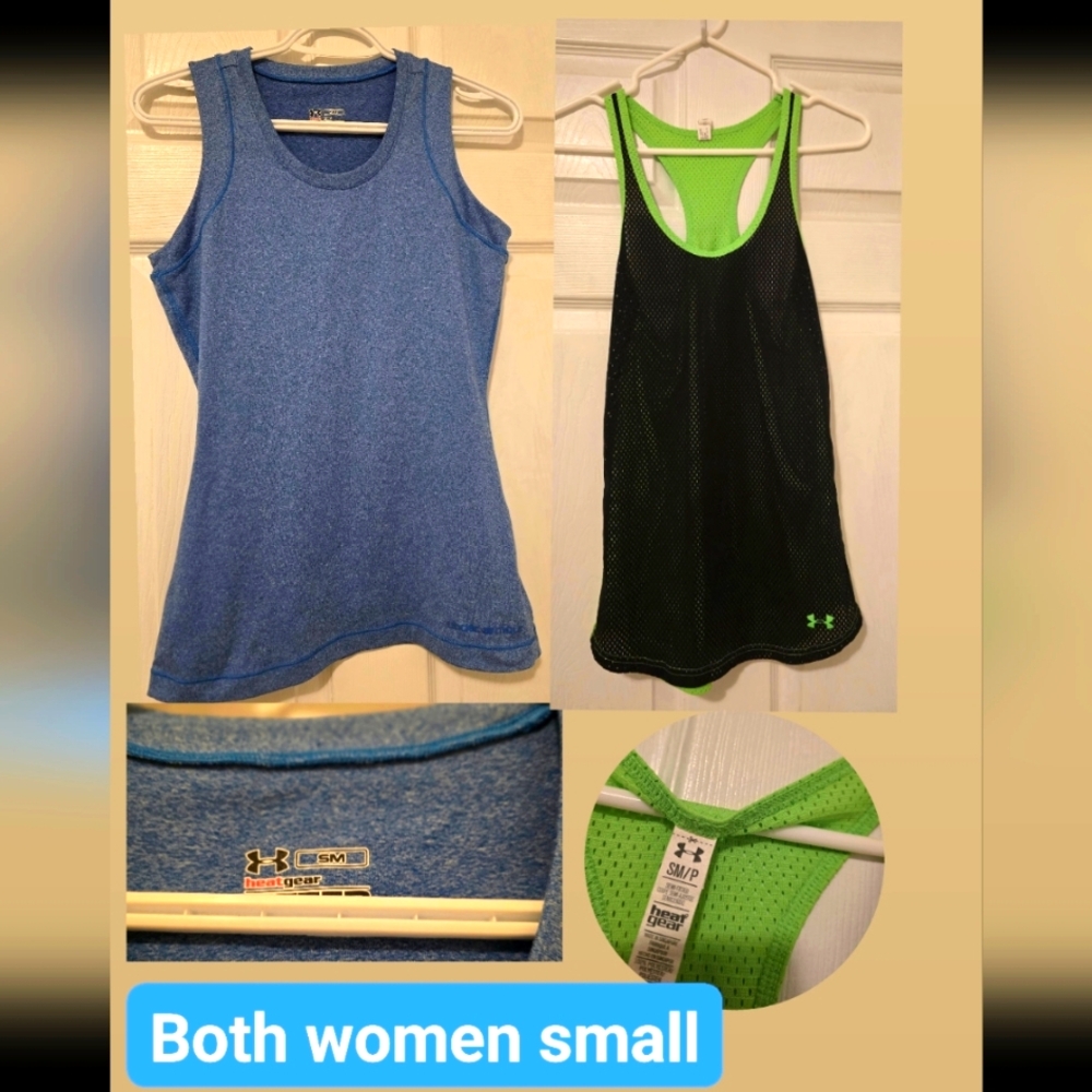 Under Armour Women's Blue and Black Tops